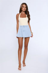 DNM Pleated Denim Skirt Light Blue