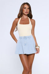 DNM Pleated Denim Skirt Light Blue