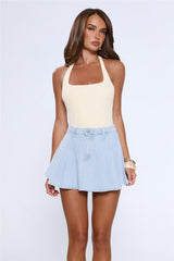 DNM Pleated Denim Skirt Light Blue