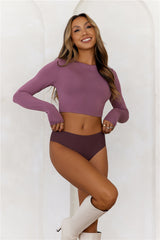 BASE Errands All Day Long Sleeve Crop Top Soft Mauve
