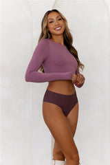 BASE Errands All Day Long Sleeve Crop Top Soft Mauve