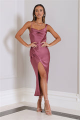 Gorg Approved Satin Midi Dress Dusty Pink