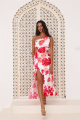 Summer Bloom Midi Dress Red