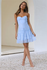 Pretty Date Mini Dress Blue
