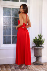 Luxe Vacay Midi Dress Red