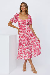 SEVEN WONDERS Stevie Midi Dress Pink Floral