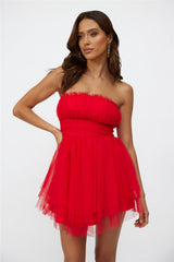 Hollywood Lights Mini Tulle Dress Red