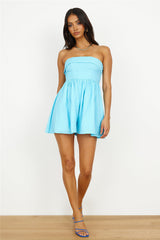 Caught Feelings Romper Blue