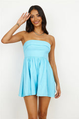 Caught Feelings Romper Blue