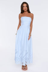 Effortless Statement Strapless Maxi Dress Blue