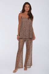 Romance Society Sequin Knit Set Tan