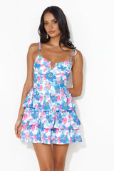 Running Errands Frill Mini Dress Blue