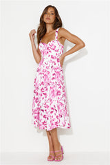 Retro Spin Midi Dress Pink