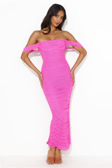 It's Pretty Mesh Maxi Dress Hot Pink
