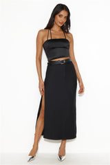 LIONESS Minimalist Maxi Skirt Onyx
