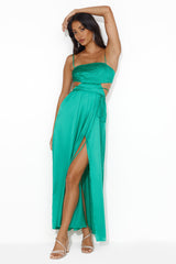 Nights In LA Satin Maxi Dress Green