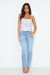 Sparkling Diamond Sequin Crop Top White