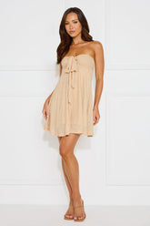 Sea Sand Strapless Mini Dress Beige