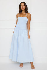 Unmatched Energy Halter Maxi Dress Blue