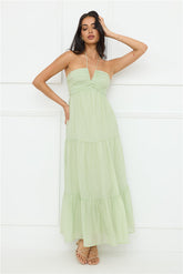 Sunshine Escape Halter Maxi Dress Sage