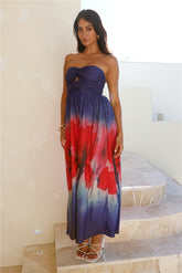 Night Fantasy Strapless Maxi Dress Purple