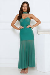 Serene Sway Strapless Maxi Dress Green