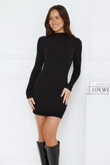 Rhiannon Long Sleeve Mini Dress Black