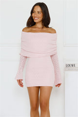 Stay Pretty Off Shoulder Mini Dress Pink