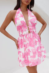 Valley Secrets Halter Mini Dress Pink