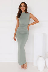 Sleek And Simple Maxi Dress Sage