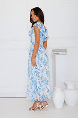 Botanical Reverie Maxi Dress Blue