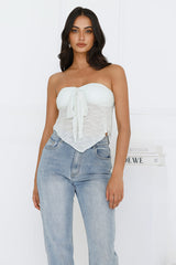 Sweet Berry Strapless Crop Top Sage