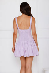 Burst Of Joy Bubble Mini Dress Lilac