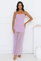 Lush Allure Strapless Maxi Dress Purple