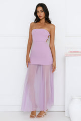 Lush Allure Strapless Maxi Dress Purple