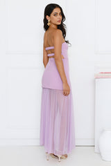 Lush Allure Strapless Maxi Dress Purple