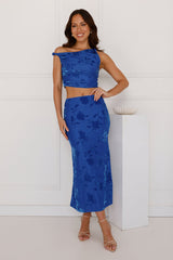 Neon Night Midi Skirt Blue