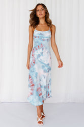 Who Do You Like Midi Dress Blue