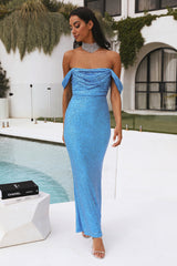 Daphne Maxi Sequin Dress Blue