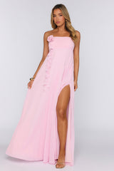 Dreamcatcher Edit Strapless Pleated Maxi Dress Pink