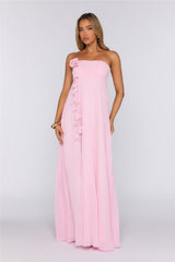 Dreamcatcher Edit Strapless Pleated Maxi Dress Pink