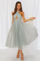Little Tulle Much Midi Dress Sage