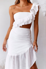 SUR BELLE Key To Wonderland Midi Skirt White