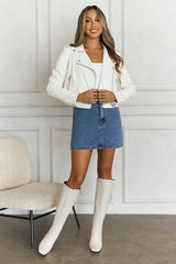 Valley Escape Faux Leather Jacket Cream