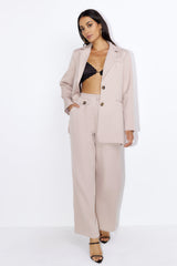 Street Fashion Blazer Beige