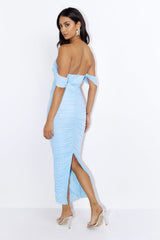 It's Love Mesh Maxi Dress Blue