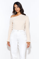 Winter Date Knitted Top Beige