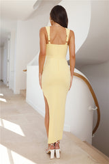 Hotness Alert Midi Dress Yellow