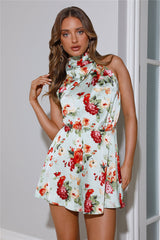 On Film Satin Romper Sage
