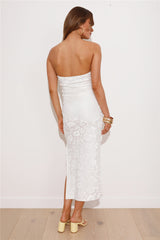 Reflective Pictures Midi Dress White
